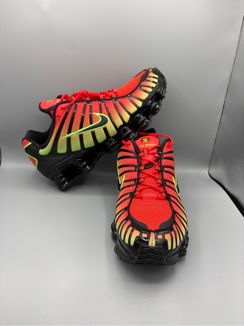 Nike Kids Gradient Red to Yellow Mesh Trail Sneakers